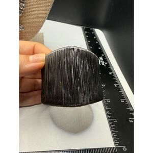 Gunmetal Wire Wrap Cuff Bracelet Wide Textured Dark Metallic Statement Bangle